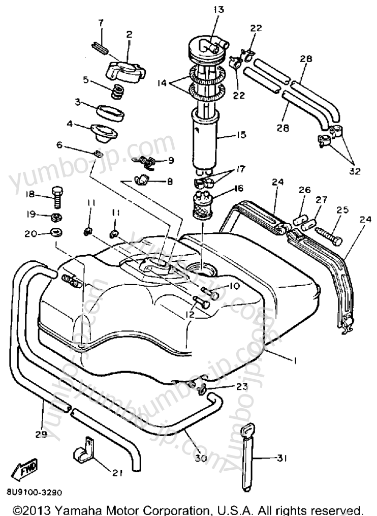 FUEL TANK for snowmobiles YAMAHA VMX540G 1983 year