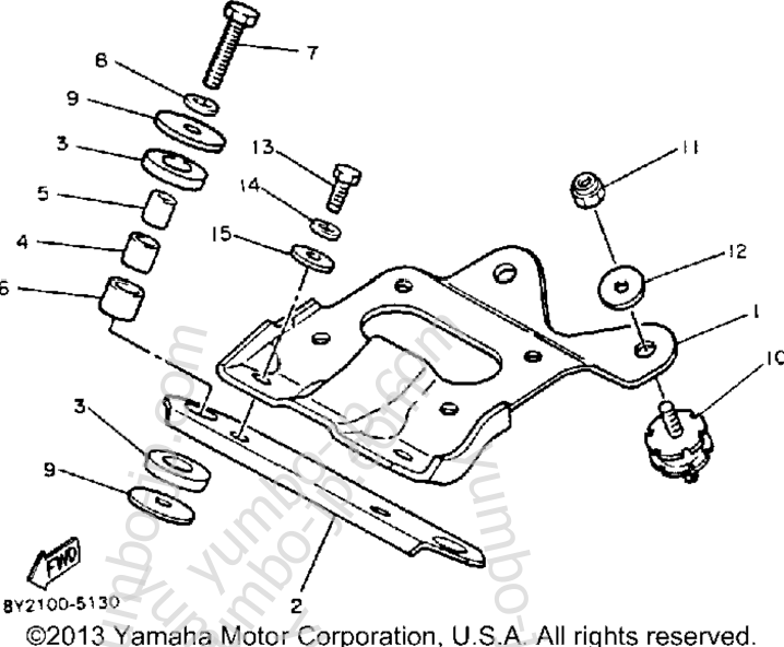 Engine Bracket for snowmobiles YAMAHA ENTICER LTR (LONG TRACK+REVERSE) (ET400TRN) 1989 year