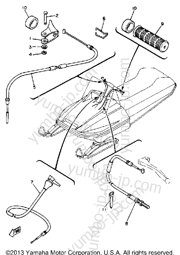 Control - Cable для снегоходов YAMAHA SS440E 1981 г.