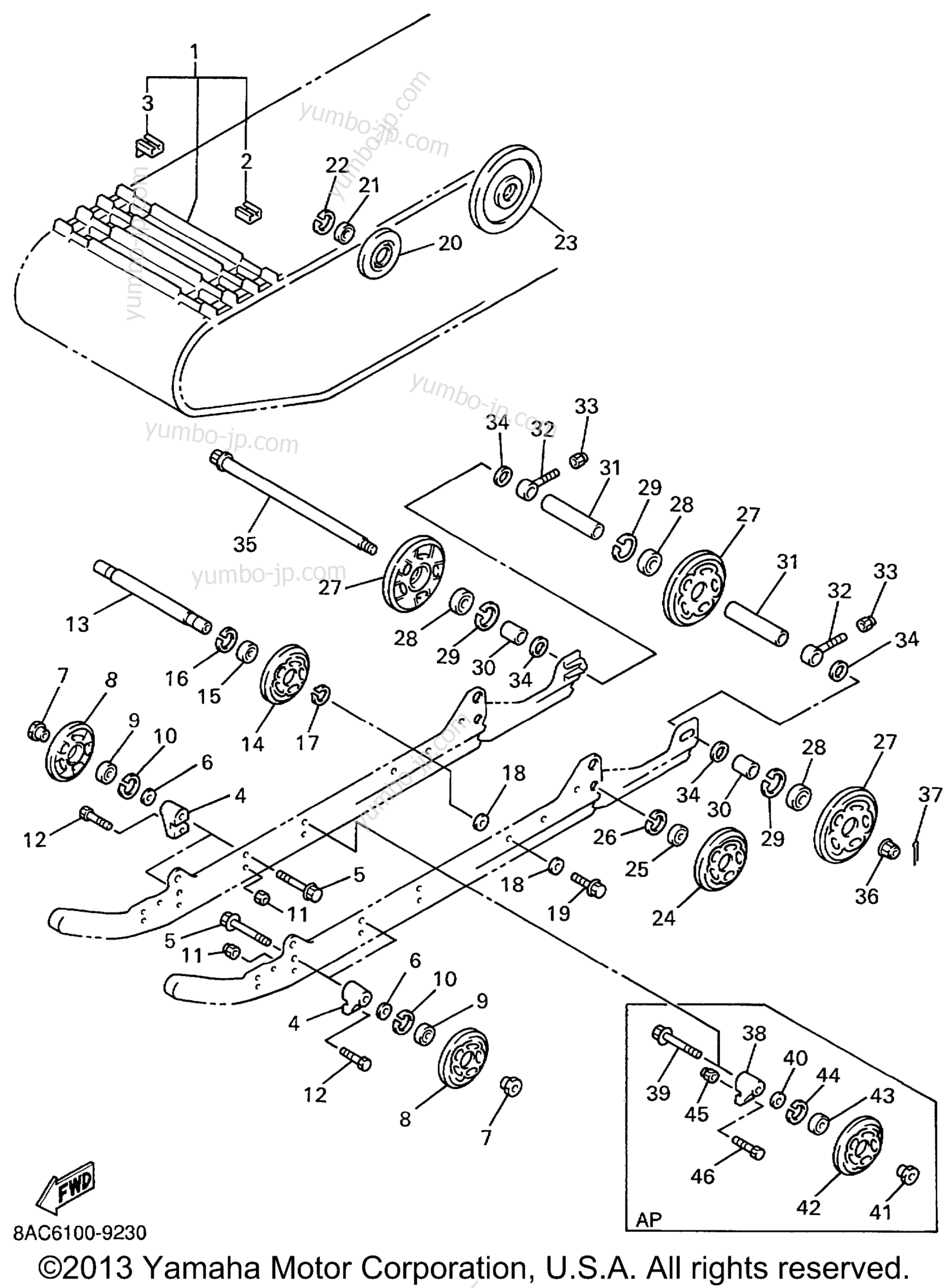 Track Suspension 1 for snowmobiles YAMAHA VK540 III (VK540EC) 1999 year