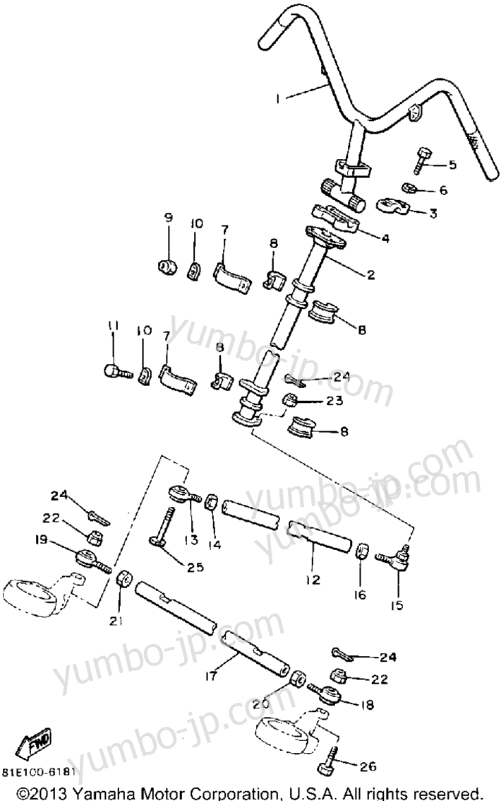 Steering для снегоходов YAMAHA INVITER (CF300P) 1990 г.