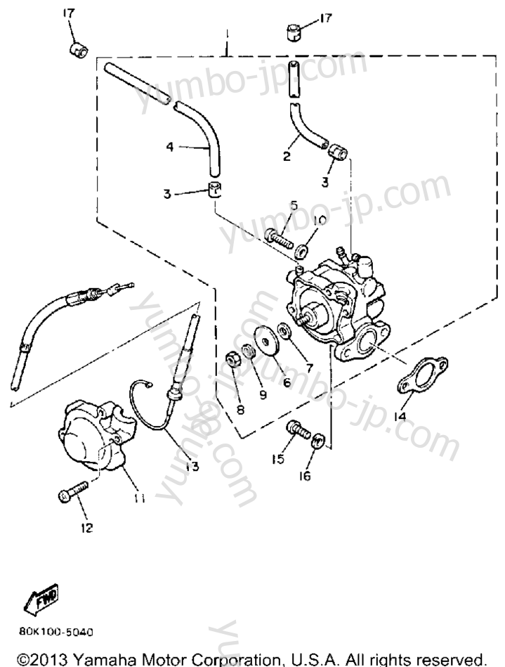 OIL PUMP for snowmobiles YAMAHA PHAZER DELUXE (ELEC START) (PZ480EN) 1989 year