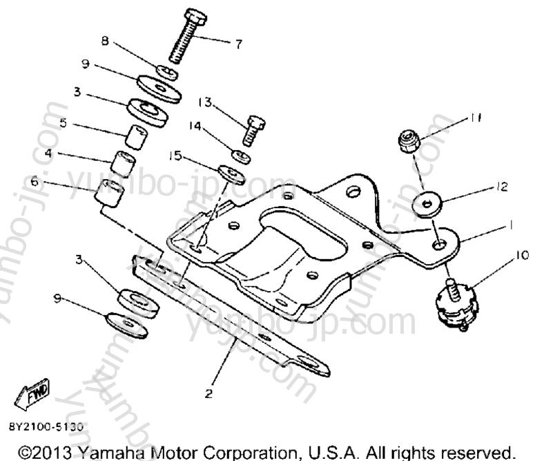 Engine Bracket for snowmobiles YAMAHA EXCEL III (EC340M) 1988 year
