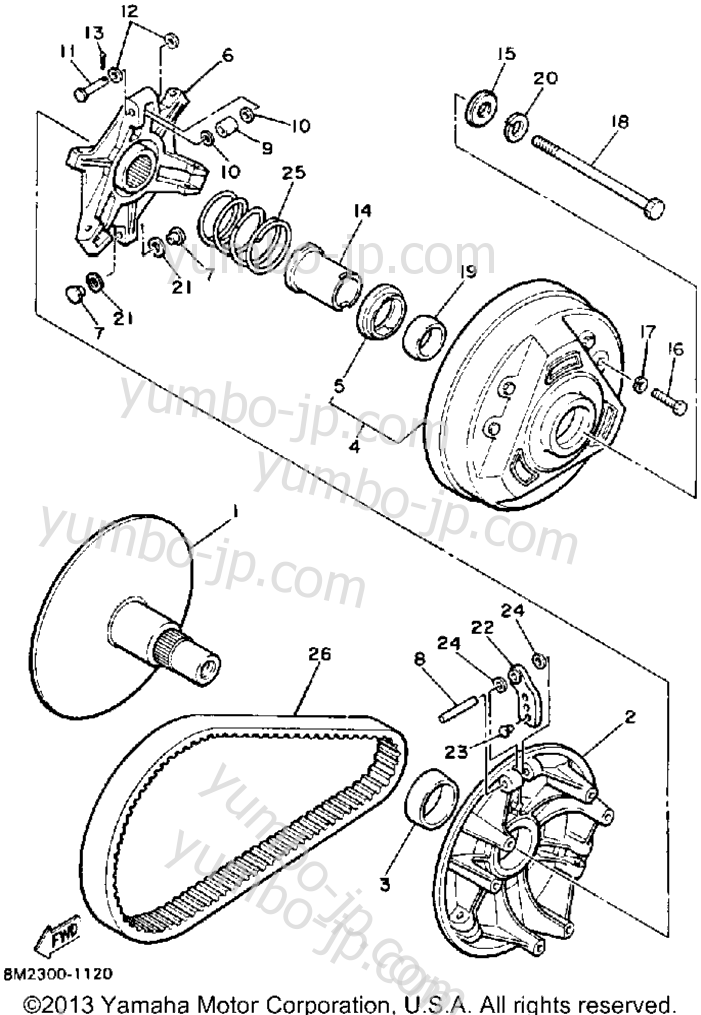 Primary Sheave для снегоходов YAMAHA ENTICER 340 (ET340K) 1986 г.