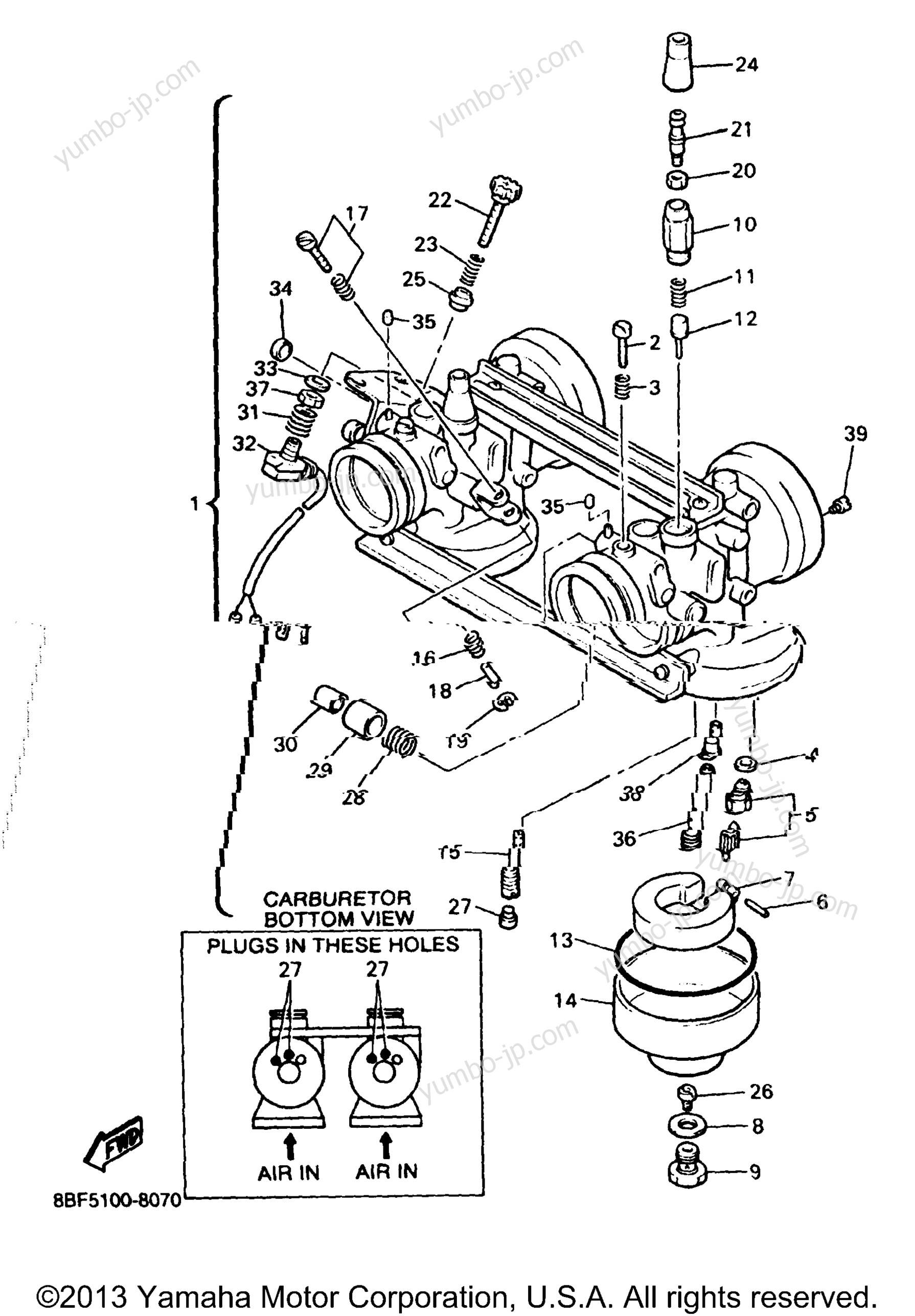 CARBURETOR for snowmobiles YAMAHA PHAZER SS (PZ480B) 1998 year