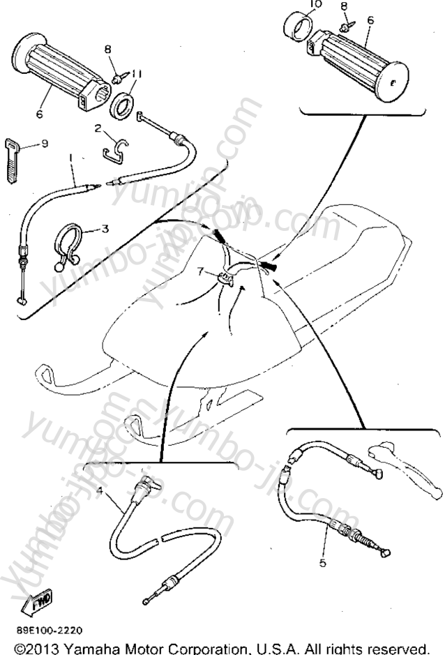 CONTROL CABLE for snowmobiles YAMAHA OVATION LE (CS340EU) 1994 year