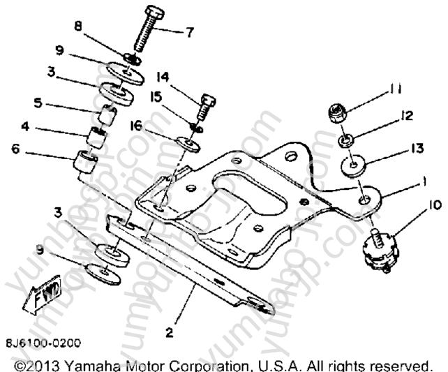 Engine Bracket for snowmobiles YAMAHA ENTICER 340T (LONG TRACK) (ET340TH) 1984 year
