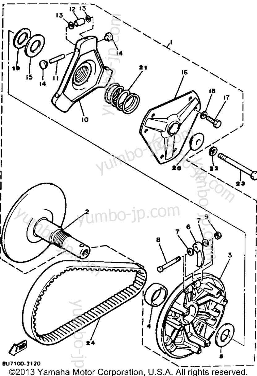 Primary Sheave для снегоходов YAMAHA SRV (SR540H) 1984 г.