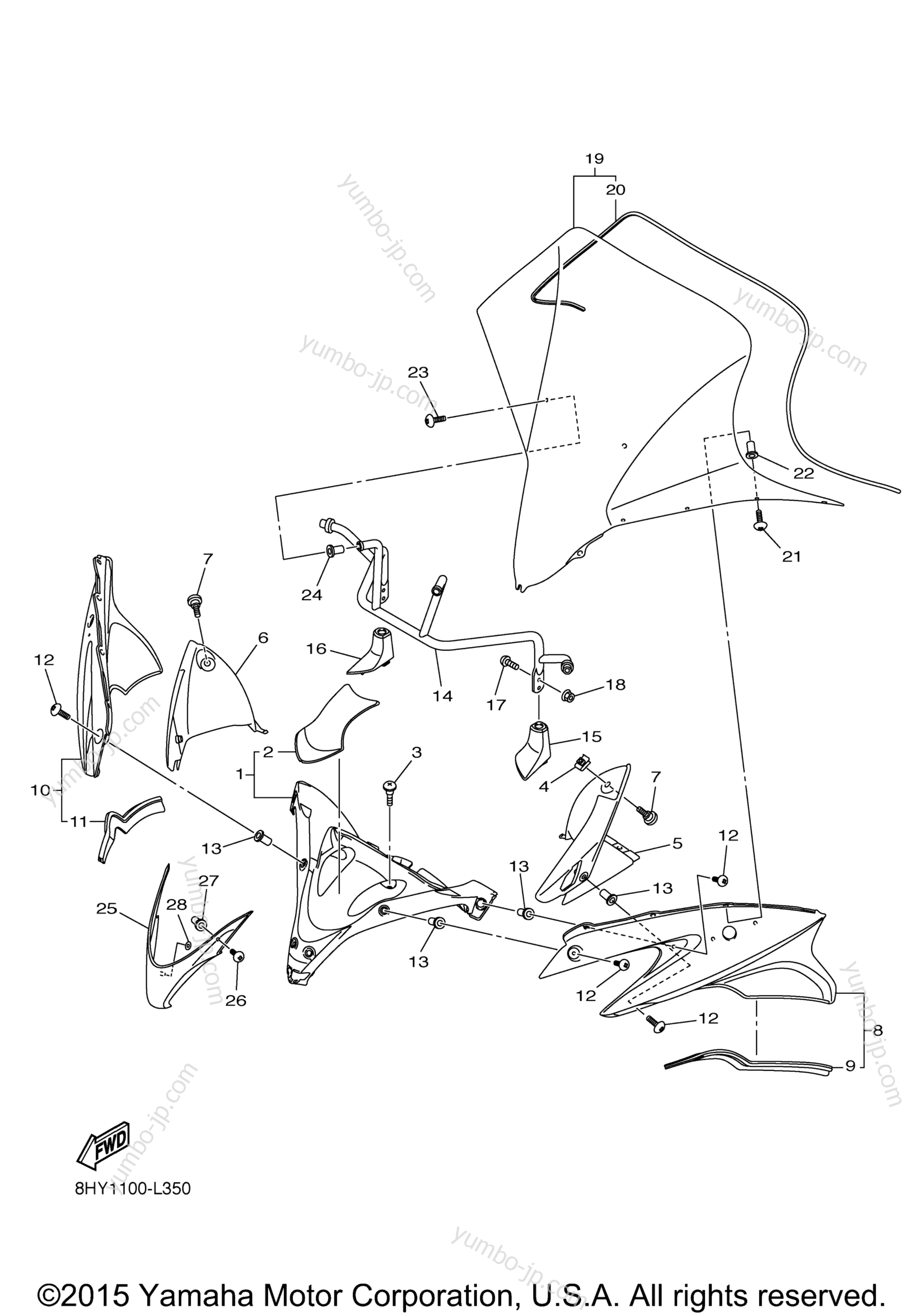 WINDSHIELD для снегоходов YAMAHA RS VENTURE TF (RST90PTFFB) 2015 г.