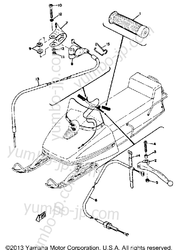 Grip - Wiring for snowmobiles YAMAHA SL433 1972 year