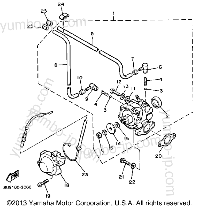 OIL PUMP for snowmobiles YAMAHA V-MAX (VMX540J) 1985 year