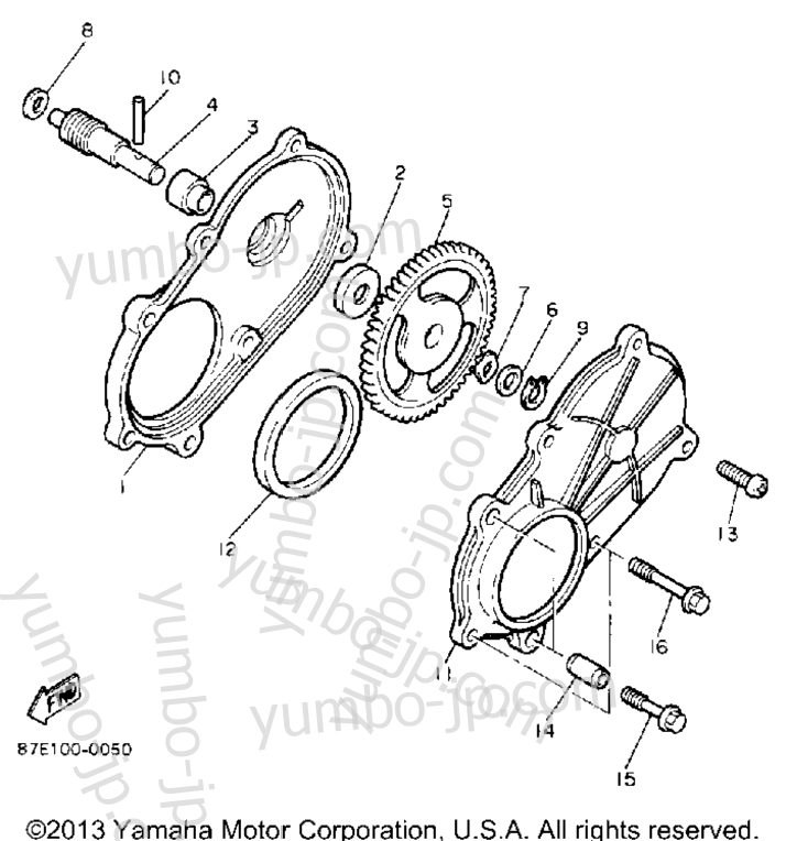 Pump Drive Gear for snowmobiles YAMAHA OVATION LE (ELEC START) (CS340EP) 1990 year