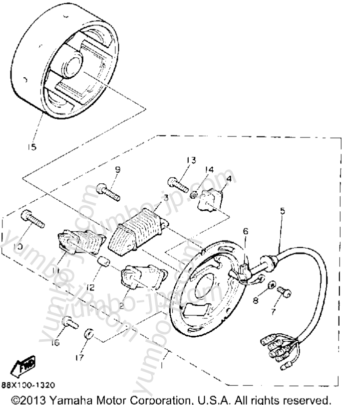 GENERATOR for snowmobiles YAMAHA PHAZER II (PZ480S) 1992 year