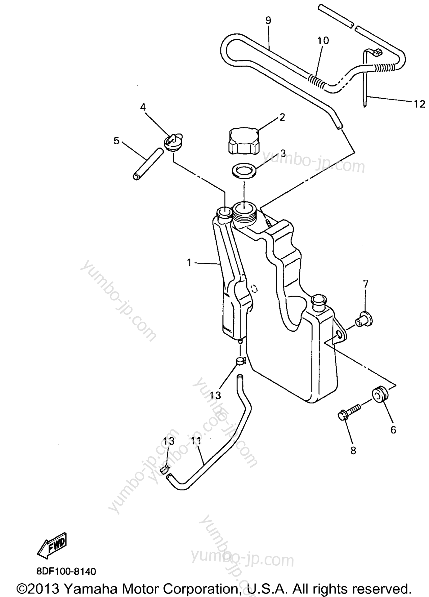 OIL TANK для снегоходов YAMAHA SRX700 (SRX700B) 1998 г.