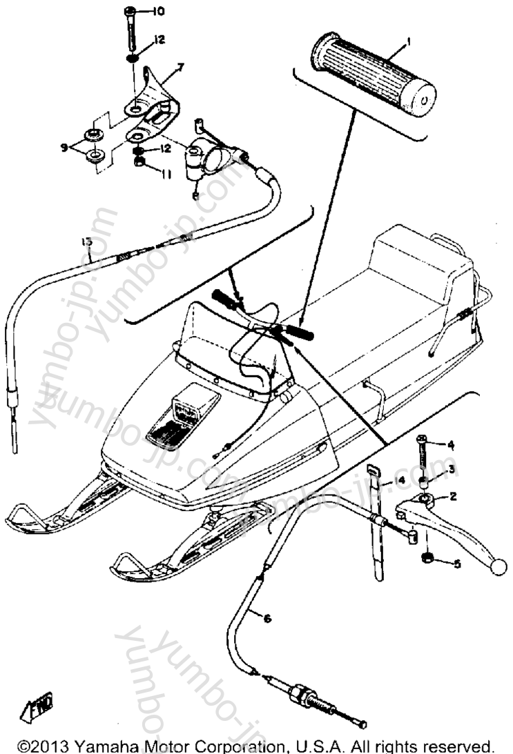Grip - Wiring для снегоходов YAMAHA SW396 1970 г.