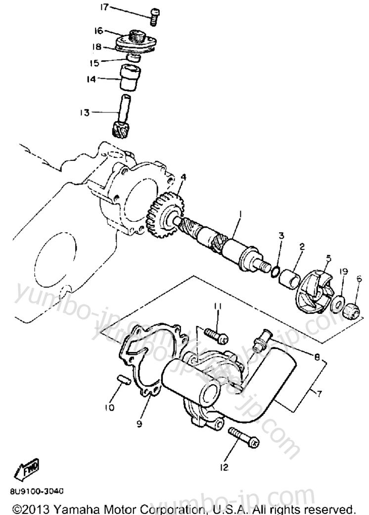 WATER PUMP for snowmobiles YAMAHA VMX540G 1983 year