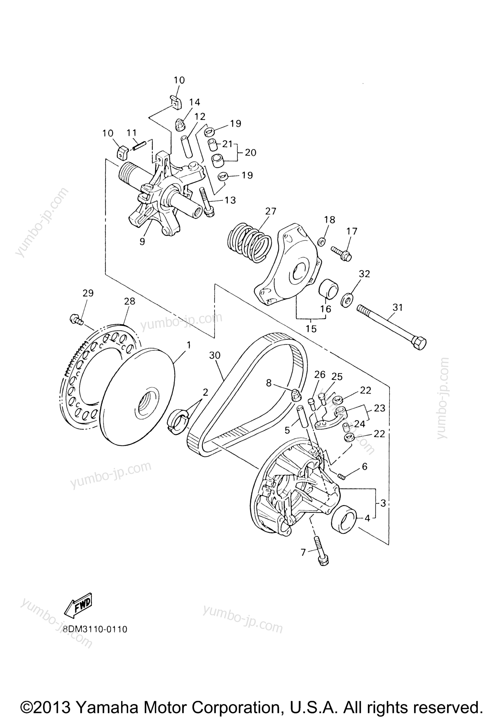 Primary Sheave for snowmobiles YAMAHA VENTURE 700 (VT700F) 2001 year