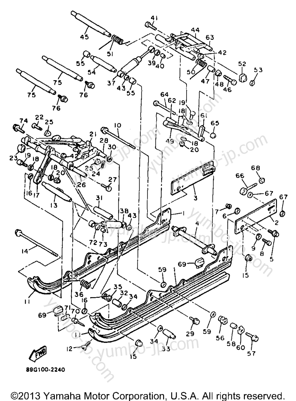 Track Suspension 2 for snowmobiles YAMAHA PHAZER MOUNTAIN LITE (PZ480STB) 1998 year