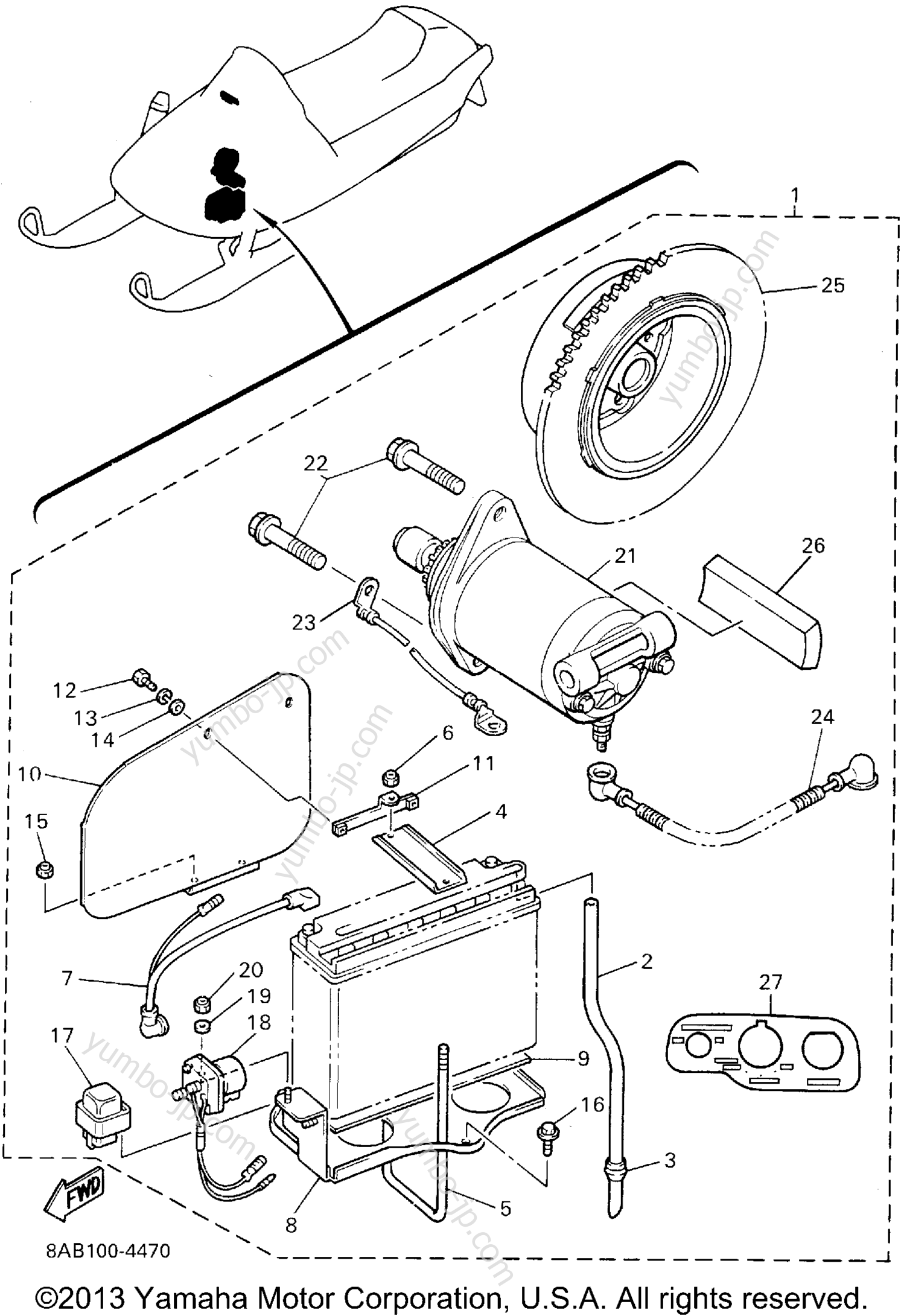 Electric Start Kit (Alternate) for snowmobiles YAMAHA VMAX 600 DX (VX600DXU) 1994 year