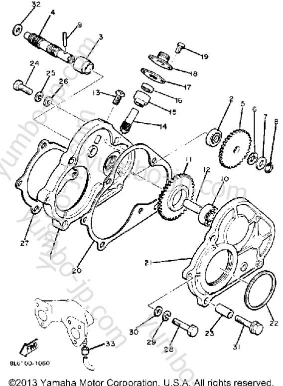 Pump Drive - Gear for snowmobiles YAMAHA EC340G 1983 year
