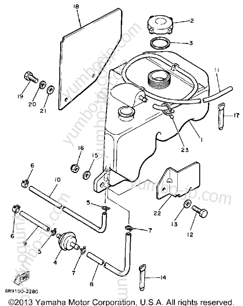 OIL TANK для снегоходов YAMAHA VMX540G 1983 г.