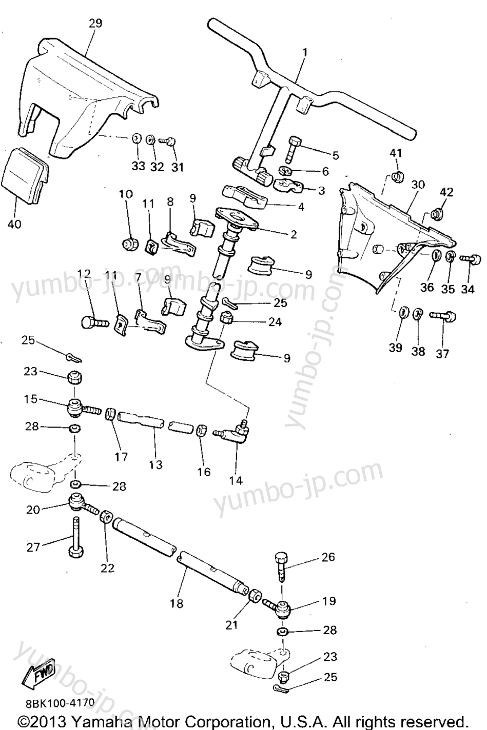 Steering for snowmobiles YAMAHA VENTURE XL (VT480U) 1994 year