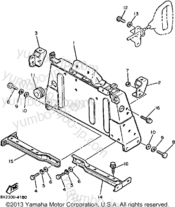 Steering Gate for snowmobiles YAMAHA ENTICER LTR (LONG TRACK+REVERSE) (ET400TRN) 1989 year