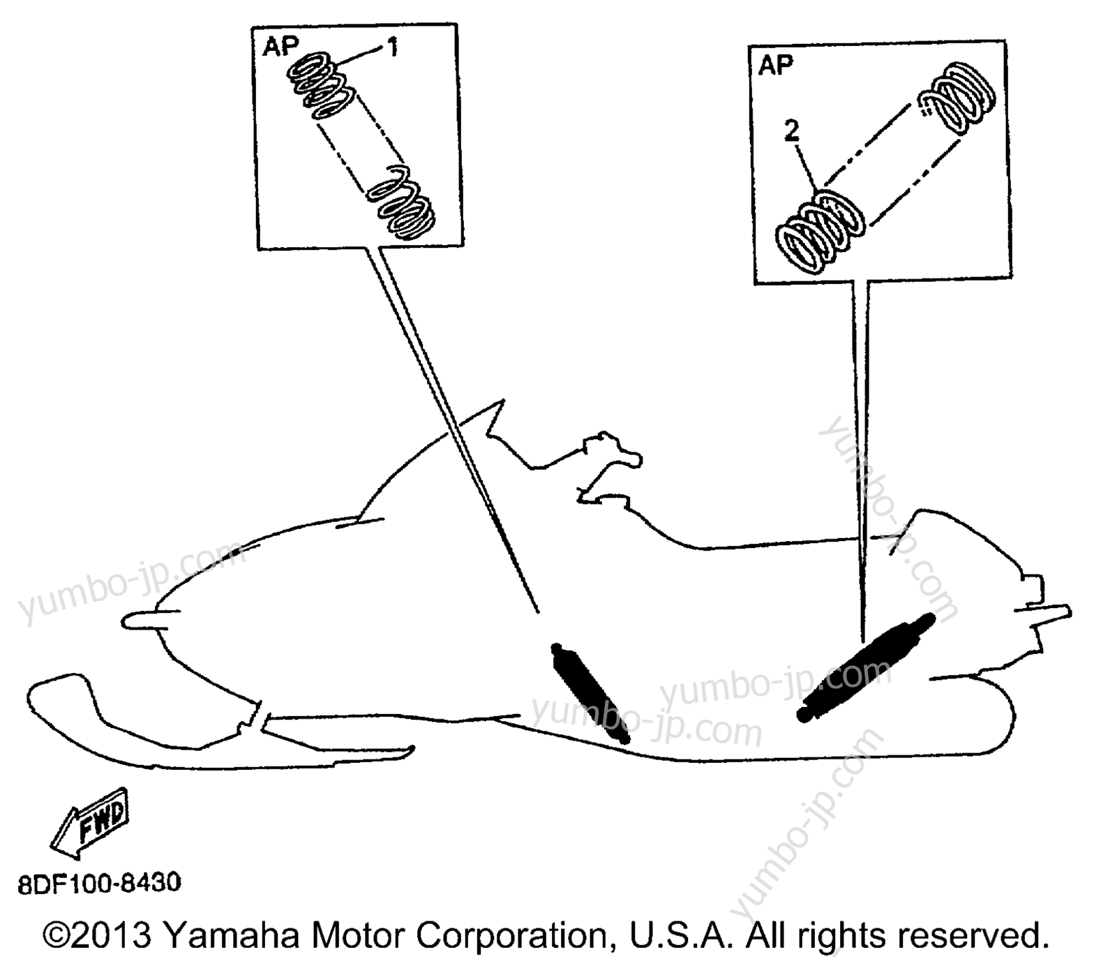 Alternate Rear Suspension для снегоходов YAMAHA VMAX 700 SX (VX700SXB) 1998 г.