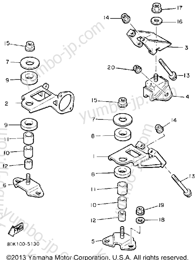 Engine Bracket for snowmobiles YAMAHA PHAZER (PZ480M) 1988 year