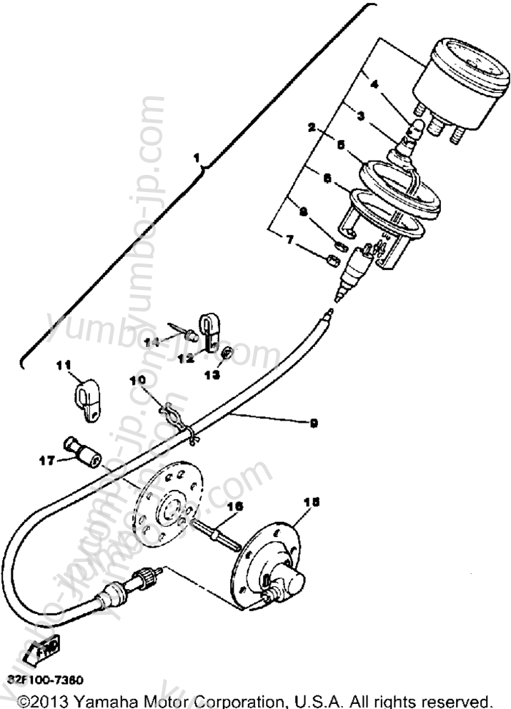 Измерительные приборы / (OPTIONAL) для снегоходов YAMAHA BRAVO (BR250P) 1990 г.