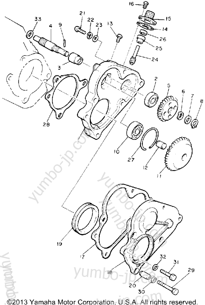 Pump Drive Gear для снегоходов YAMAHA PHAZER II (PZ480S) 1992 г.