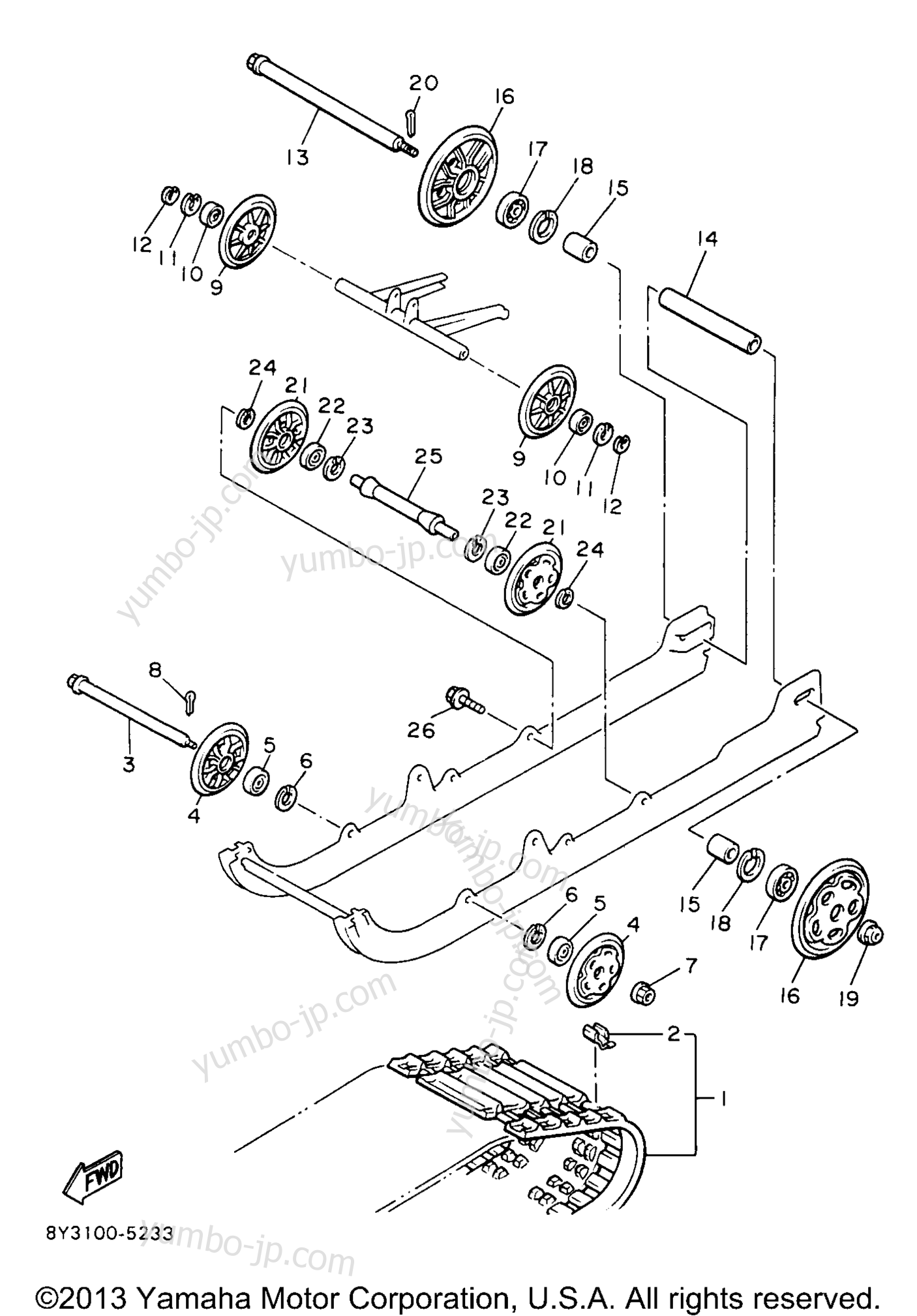 Track Suspension 1 для снегоходов YAMAHA OVATION LE (CS340EA) 1997 г.