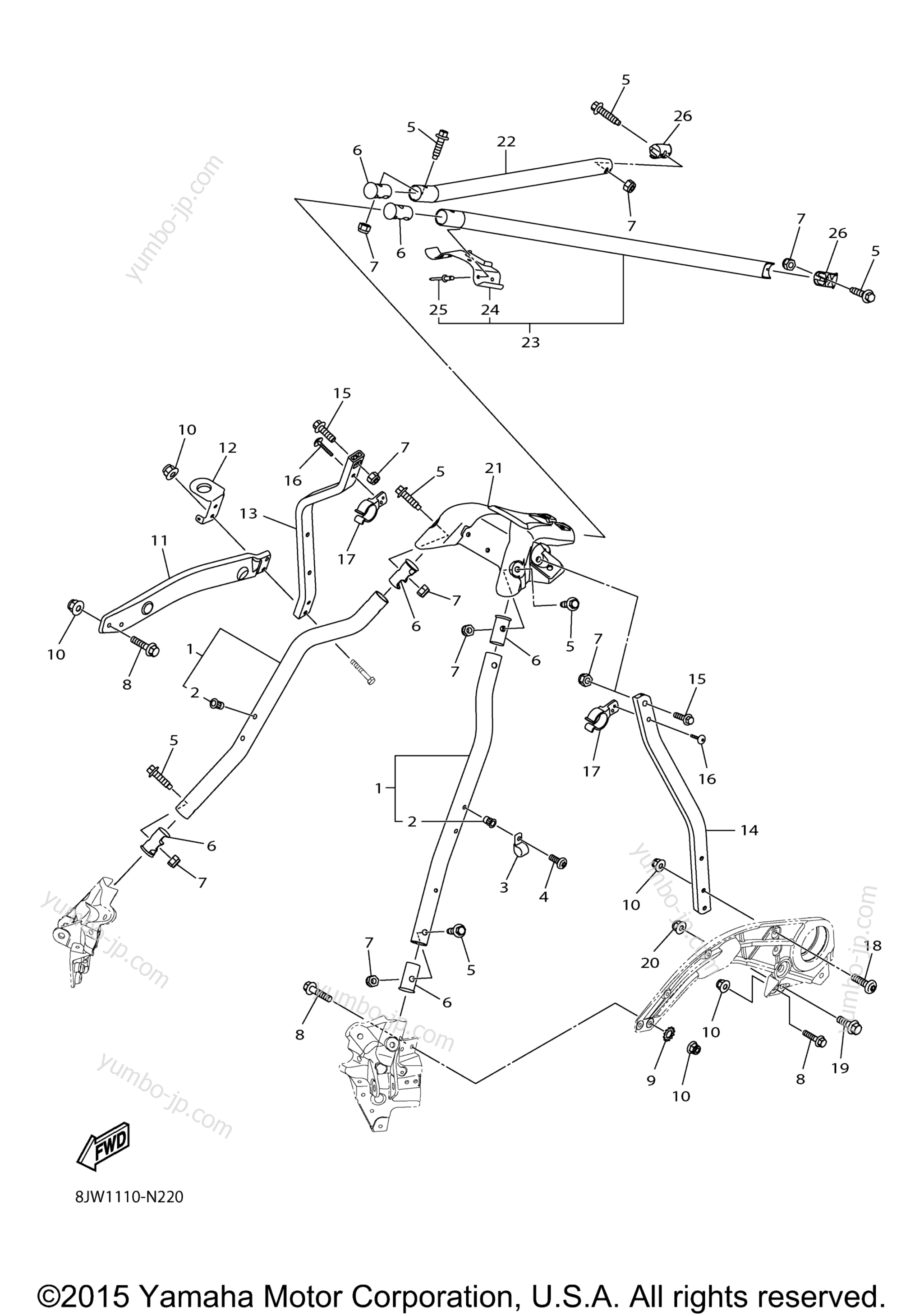 Steering Gate for snowmobiles YAMAHA SRVIPER M TX 153 SE (SR10M53SFR) 2015 year