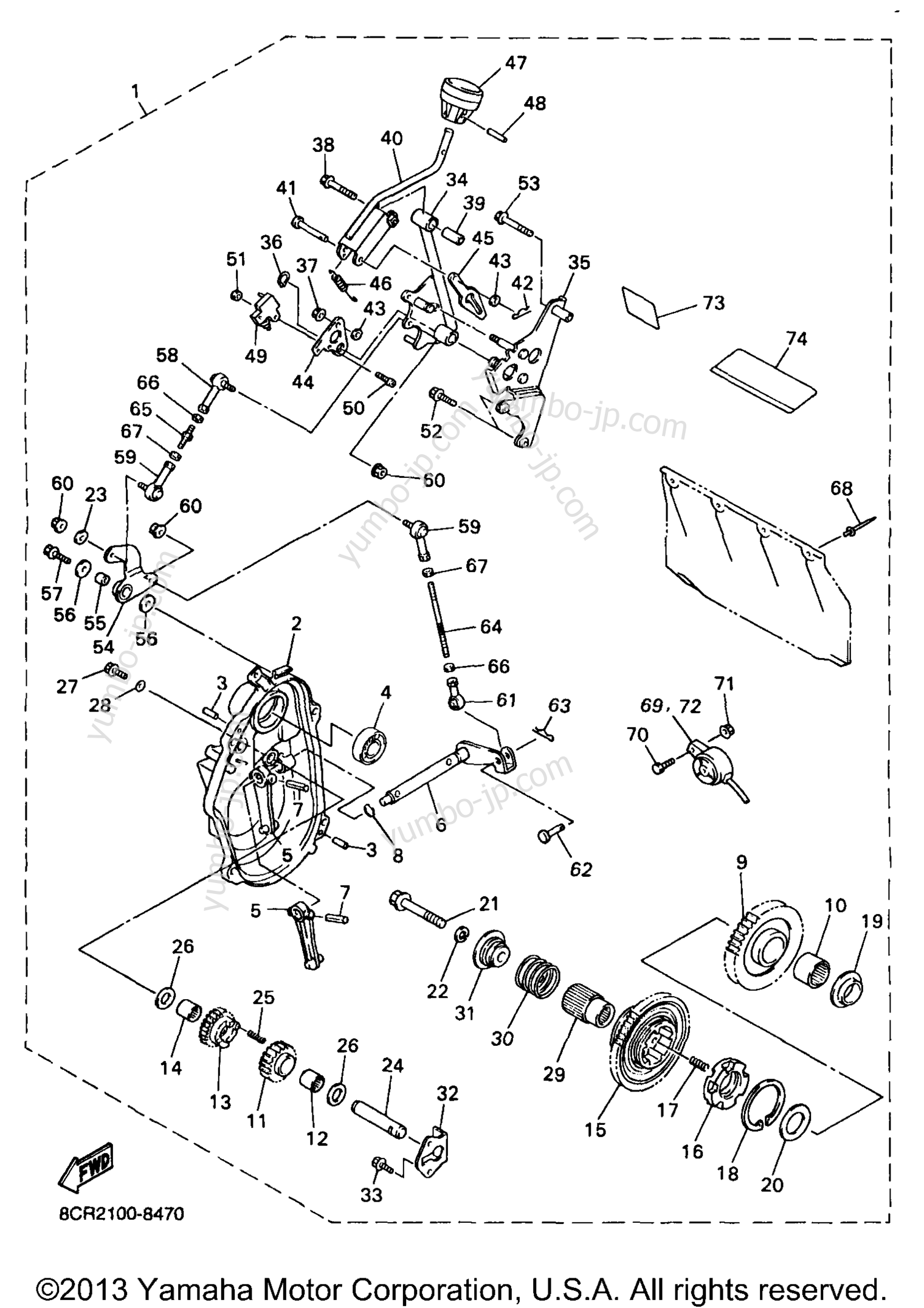 Alternate Reverse Gear Kit for snowmobiles YAMAHA VMAX 500 XT (VX500XTB) 1998 year