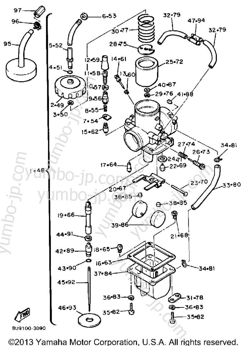 CARBURETOR for snowmobiles YAMAHA VMX540G 1983 year