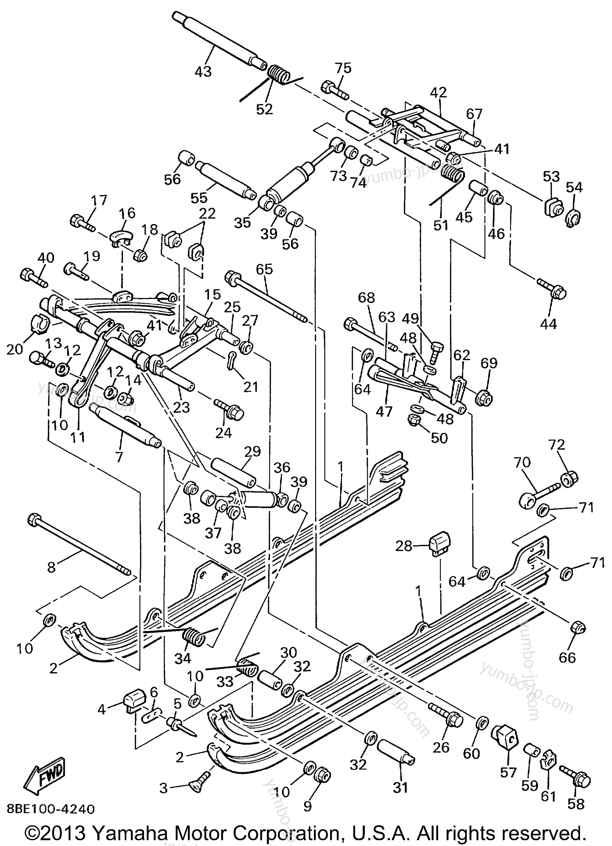 Track Suspension 2 for snowmobiles YAMAHA OVATION LE (CS340EC) 1999 year