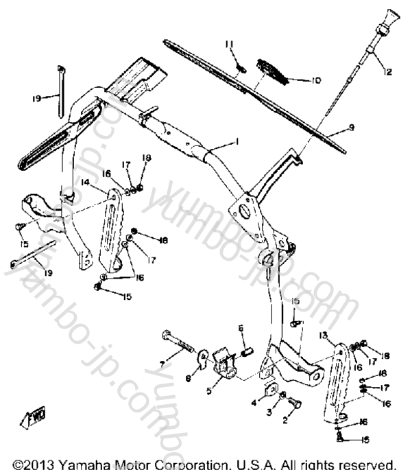 Steering Gate for snowmobiles YAMAHA EW643B 1973 year