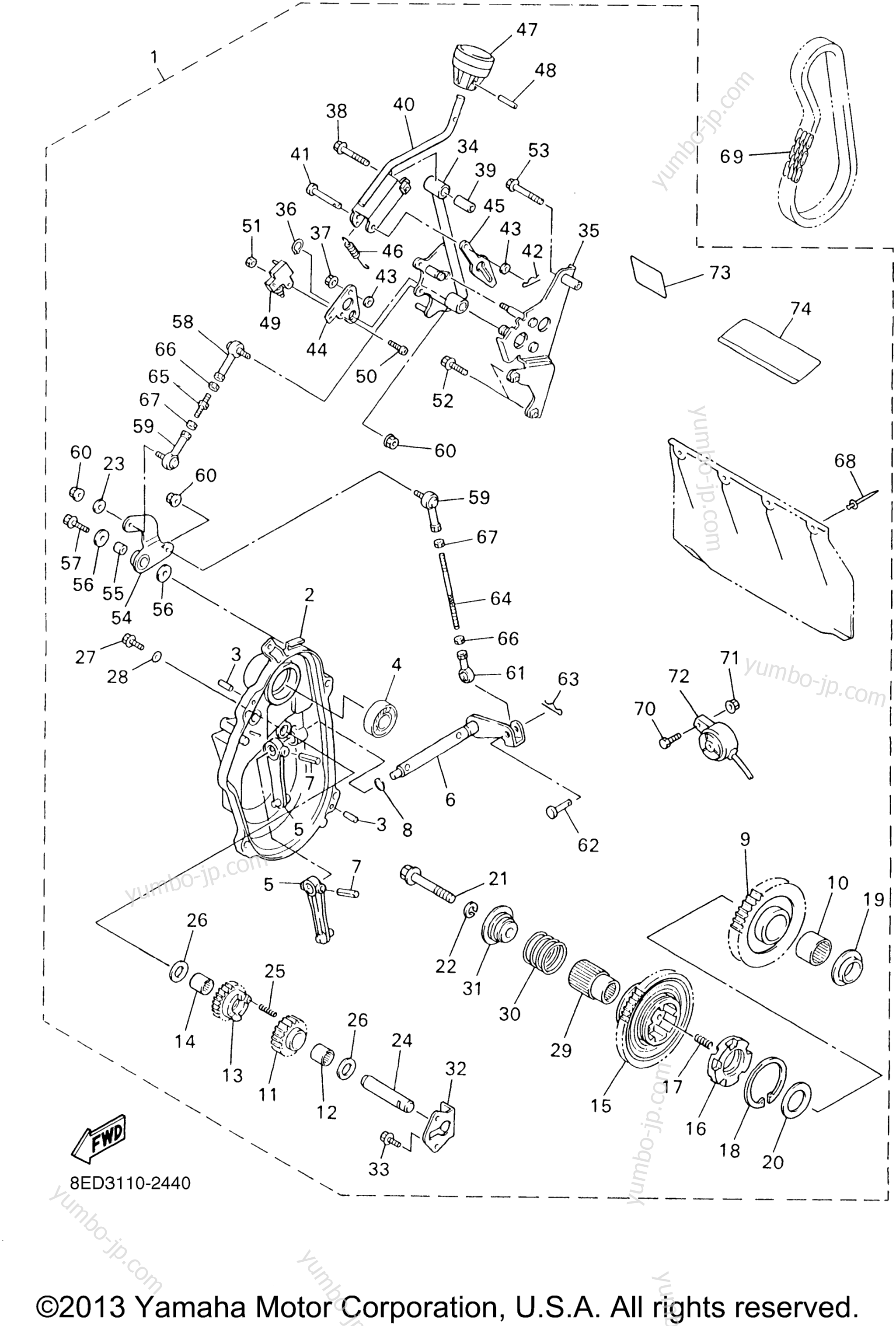 Alternate Reverse Gear Kit для снегоходов YAMAHA MOUNTAIN-MAX (MM700H) 2003 г.