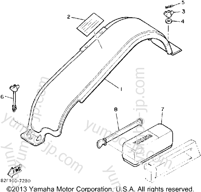 Guard - Luggage Box for snowmobiles YAMAHA BRAVO (BR250S) 1992 year