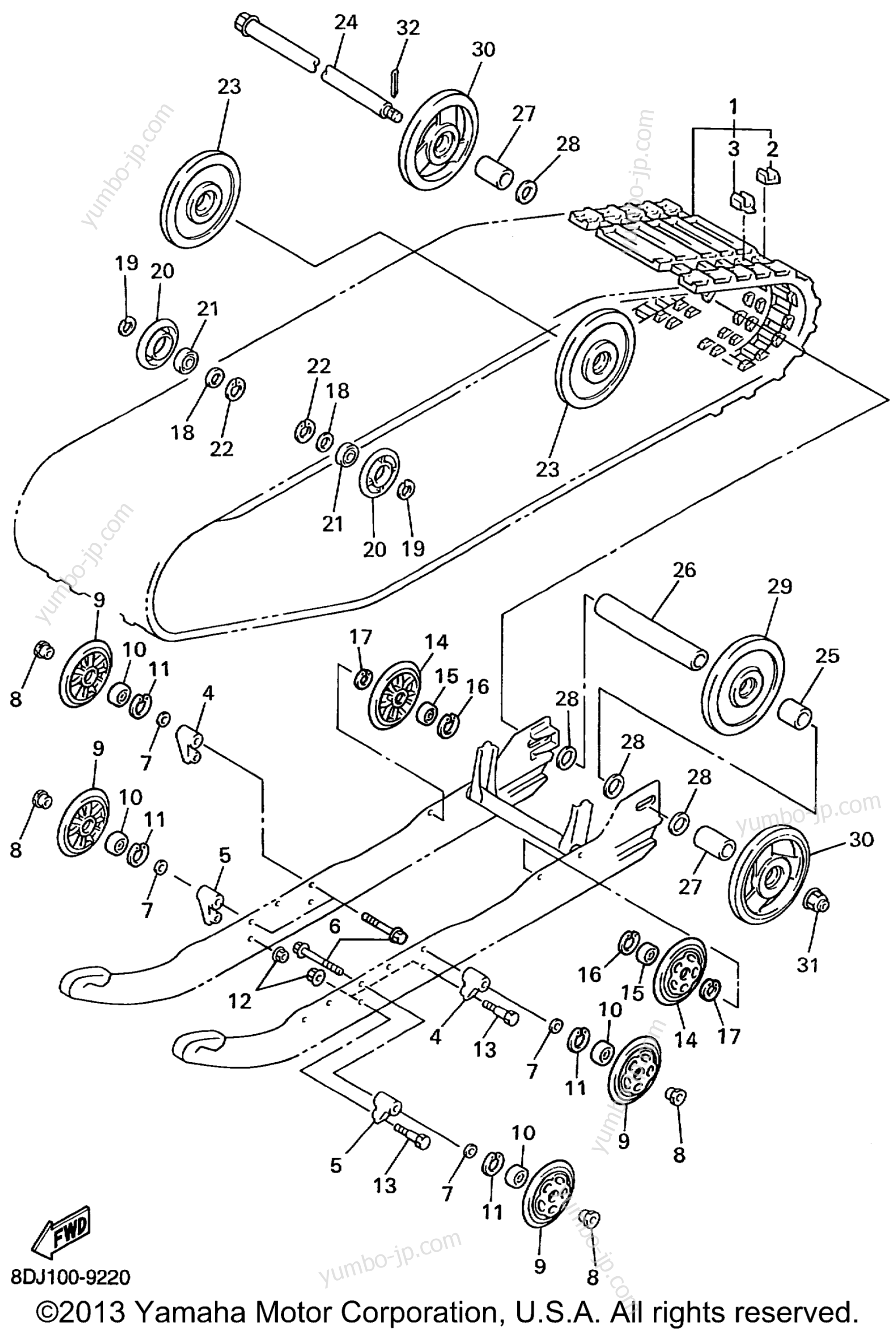 Track Suspension 1 for snowmobiles YAMAHA VENTURE 500 XL (VT500XLC) 1999 year