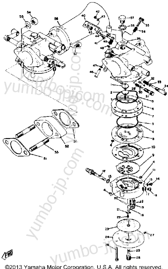 Карбюратор для снегоходов YAMAHA SS396 1969 г.