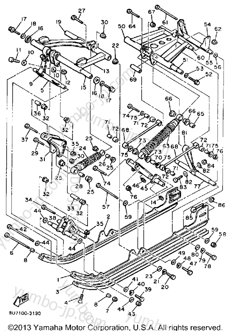 Track Suspension 2 for snowmobiles YAMAHA VMX540G 1983 year