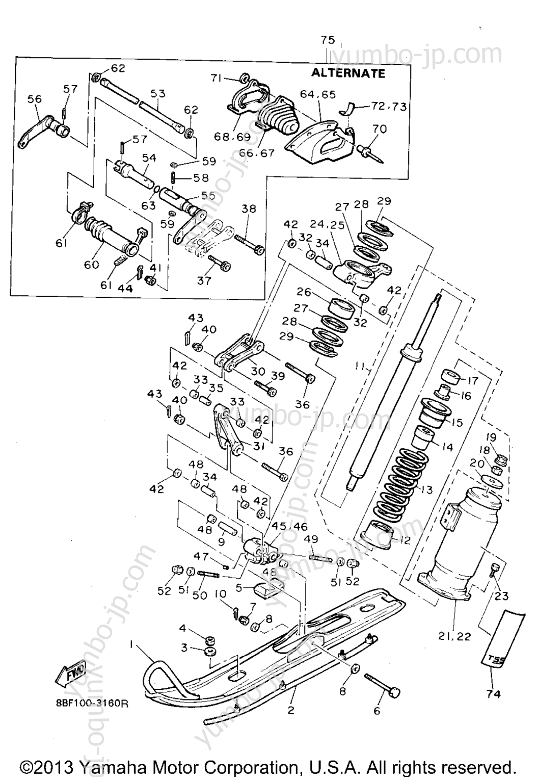 Ski для снегоходов YAMAHA PHAZER II LE (ELEC START) (PZ480EU) 1994 г.