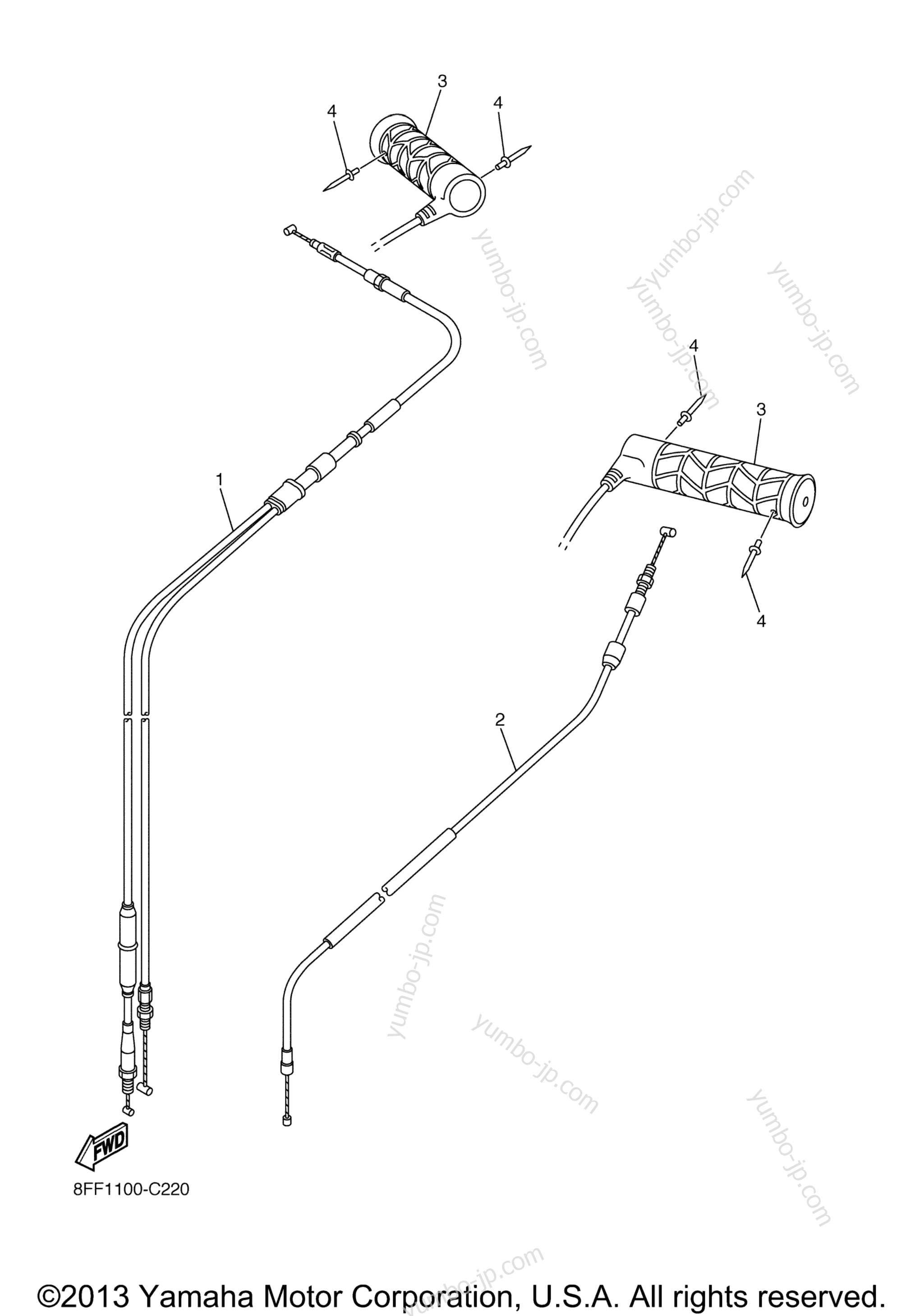 Устройство дистанционного управления / Кабеля для снегоходов YAMAHA SX VIPER MOUNTAIN (SXV70ML) 2006 г.