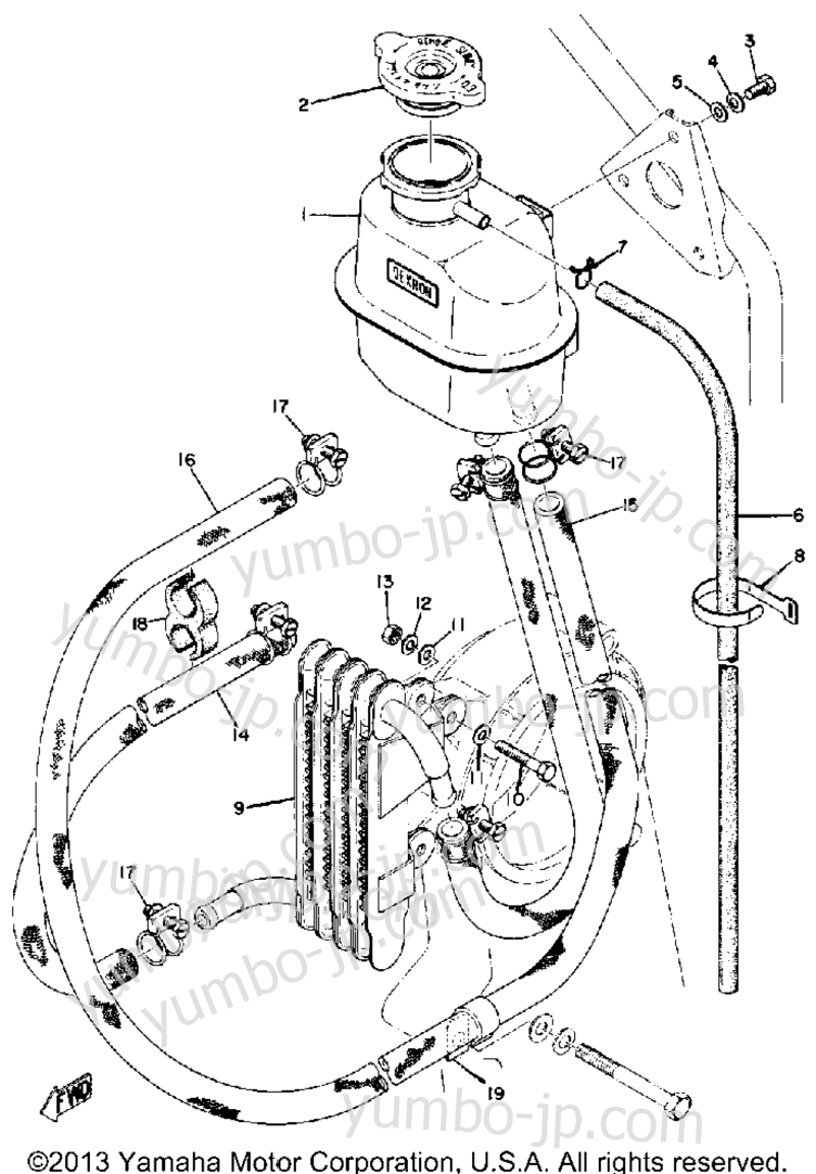 Oil Tank - Cooler for snowmobiles YAMAHA EW643 1972 year