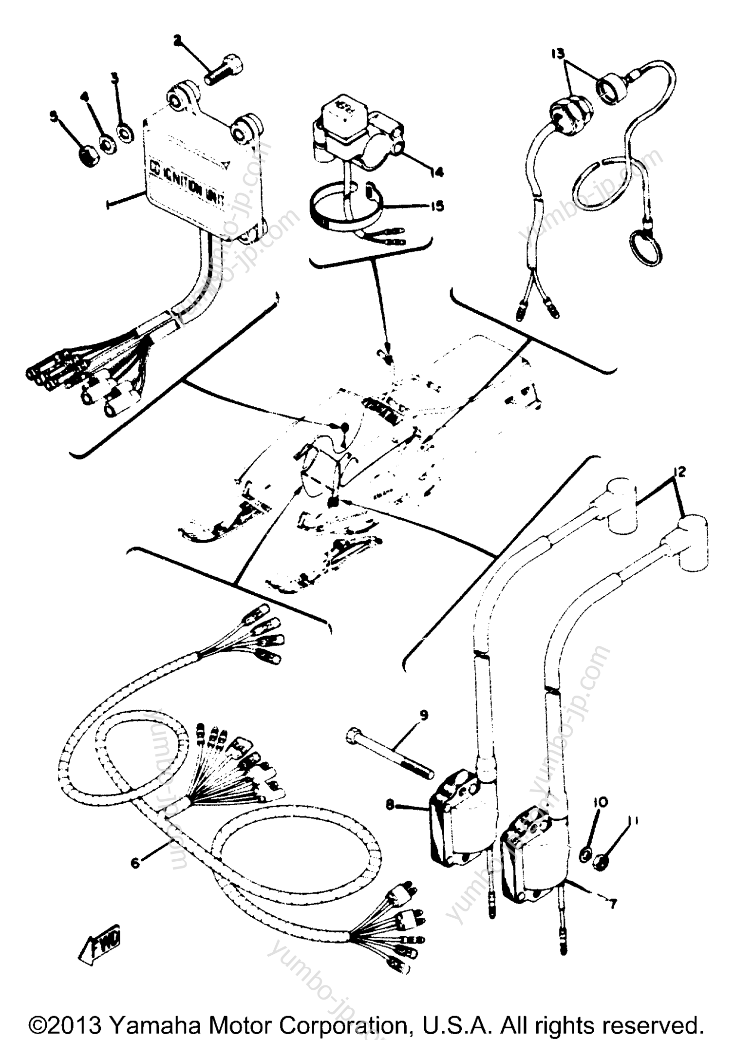 Electrical for snowmobiles YAMAHA SR643B 1973 year