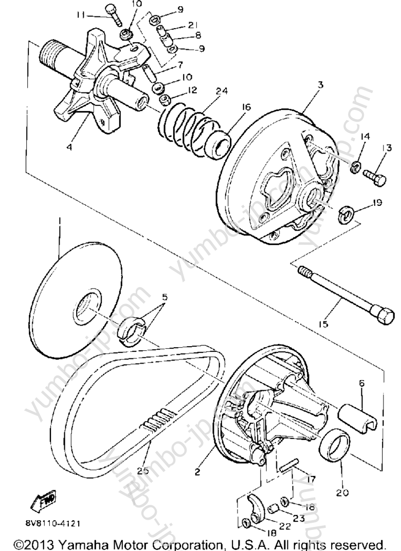 Primary Sheave for snowmobiles YAMAHA SRV (SR540J) 1985 year