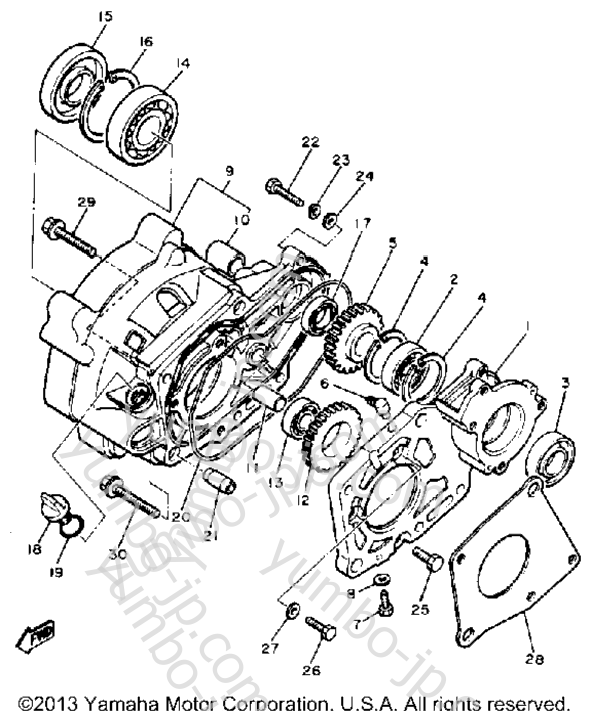 Pump Drive - Gear for snowmobiles YAMAHA SRX440E 1981 year