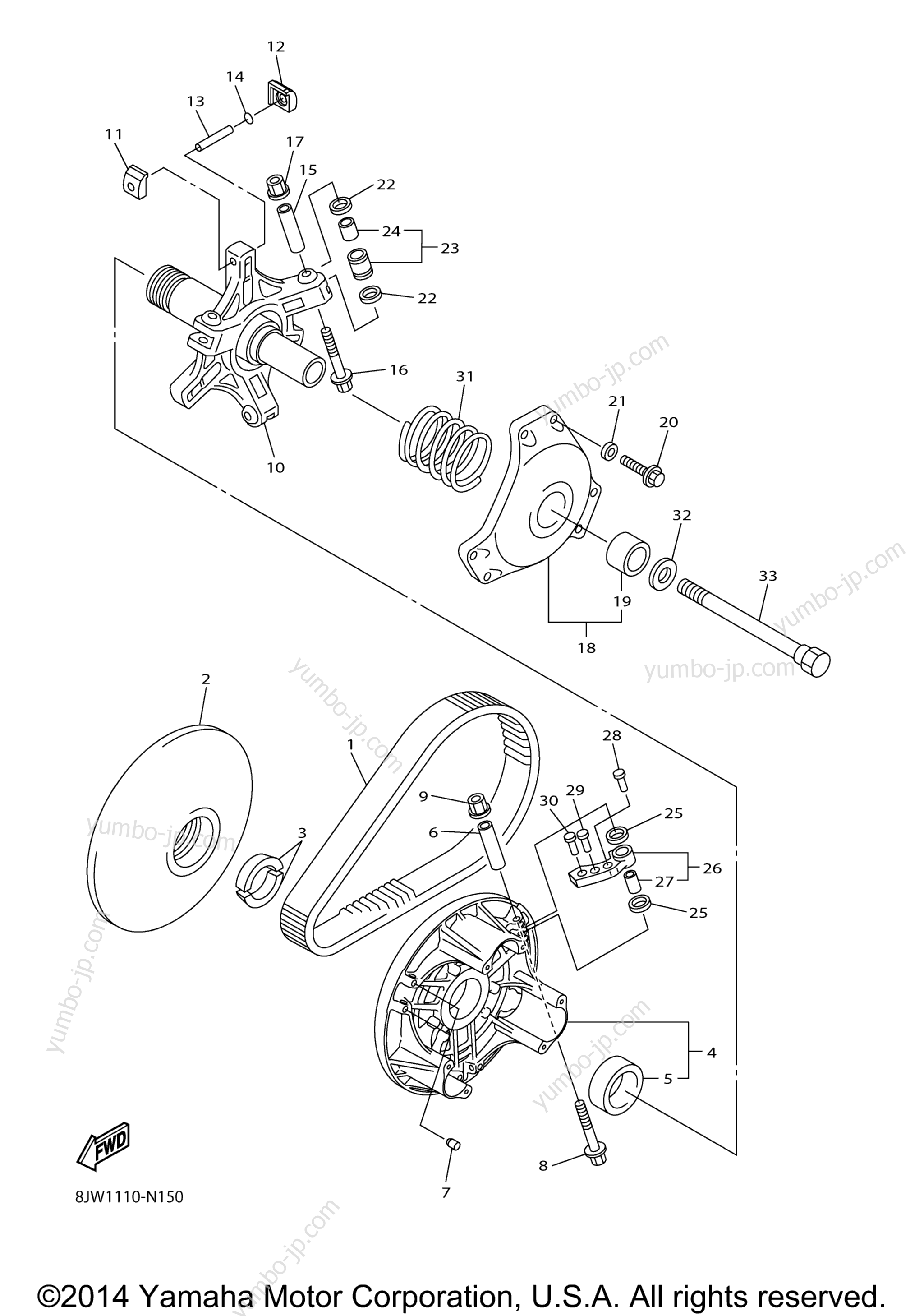 Primary Sheave for snowmobiles YAMAHA SRVIPER X TX LE (SR10XLFO) 2015 year