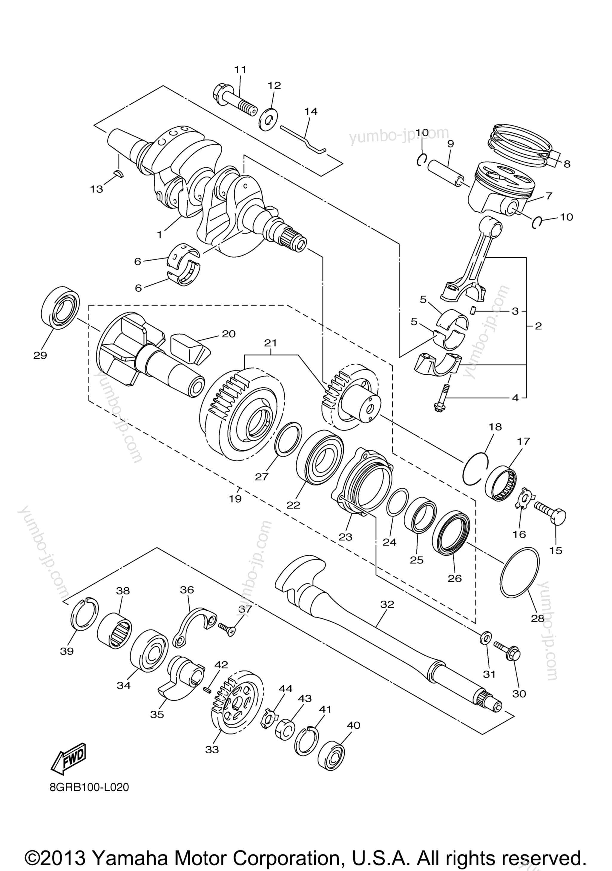 CRANKSHAFT PISTON for snowmobiles YAMAHA PHAZER RTX (PZ50RTDW) 2013 year